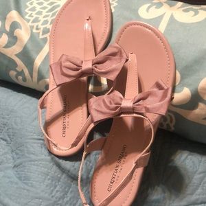 Christian Siriano pink sandals with bow